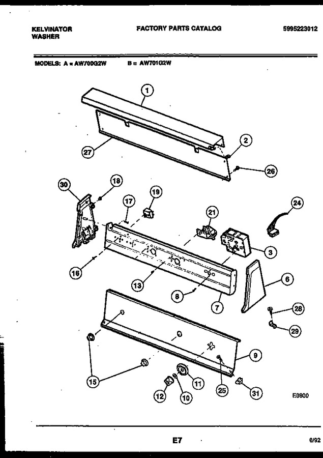 Diagram for AW700G2W