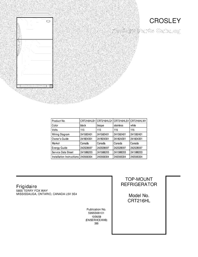 Diagram for CRT216HLB1