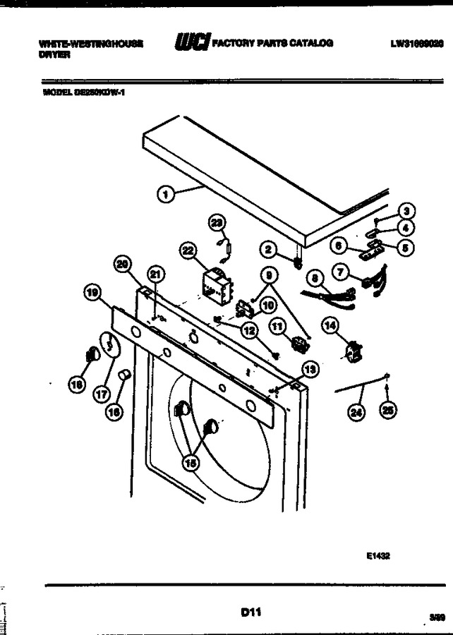 Diagram for DE250KDW1