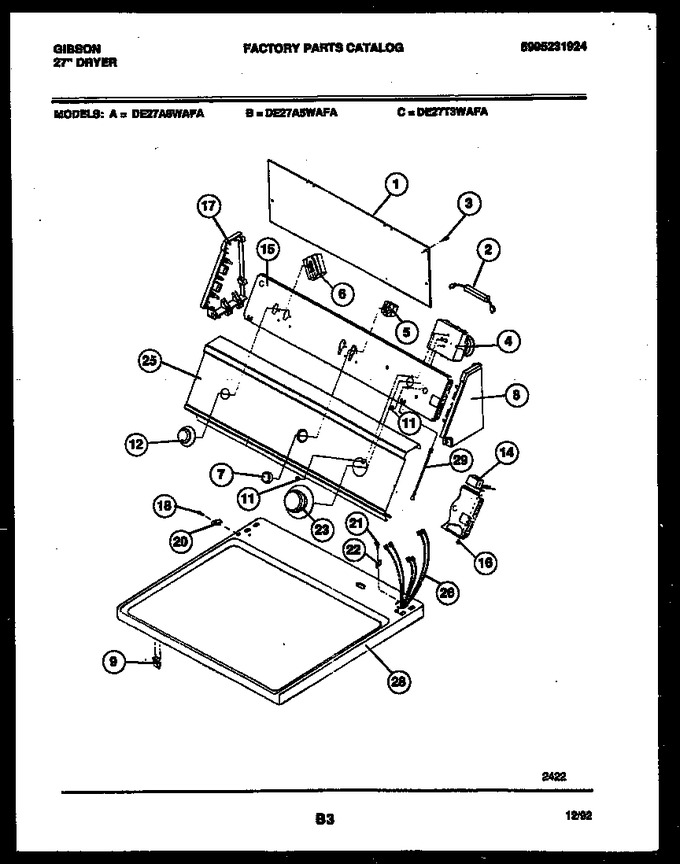 Diagram for DE27T3WAFA