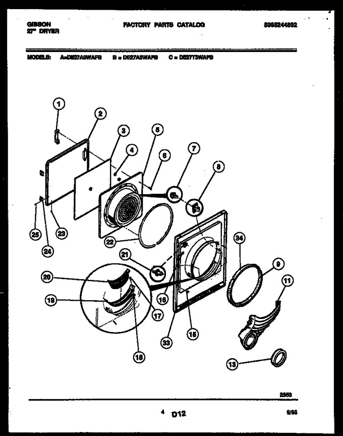 Diagram for DE27A8WAFB