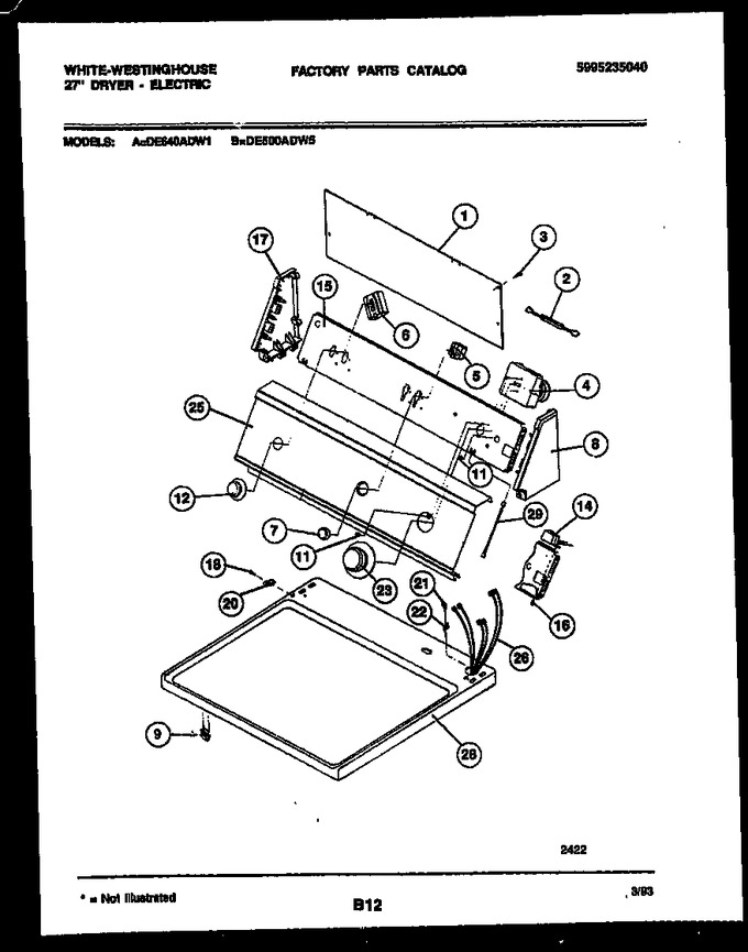 Diagram for DE500ADW5