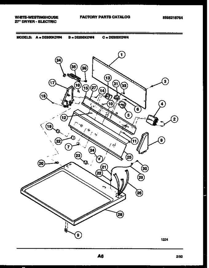 Diagram for DE800KDW4