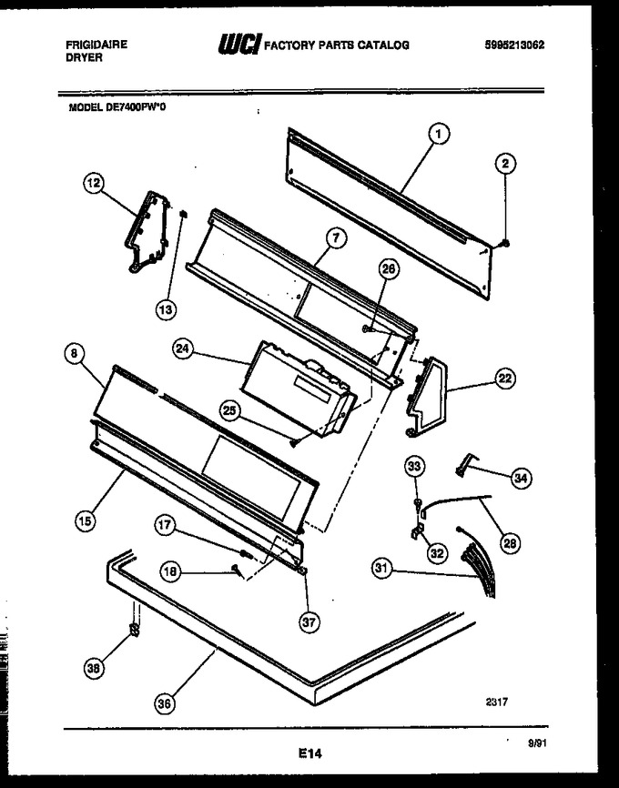 Diagram for DE7400PW0