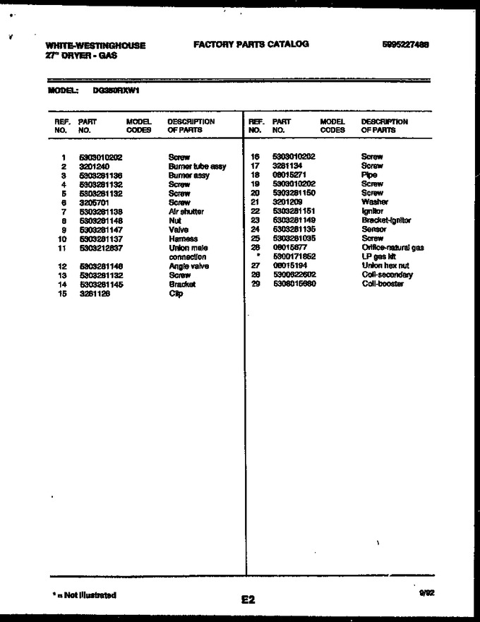 Diagram for DG350RXW1