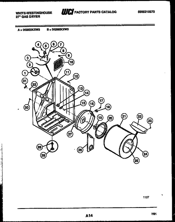 Diagram for DG650KXW3