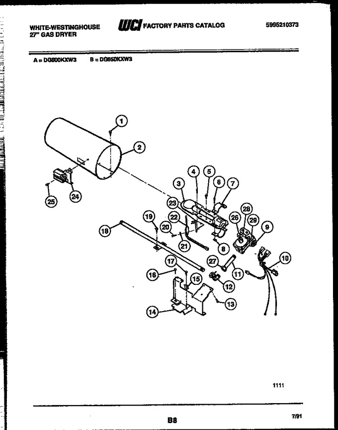 Diagram for DG650KXW3
