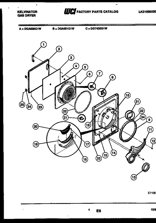 Diagram for DGA500G1W