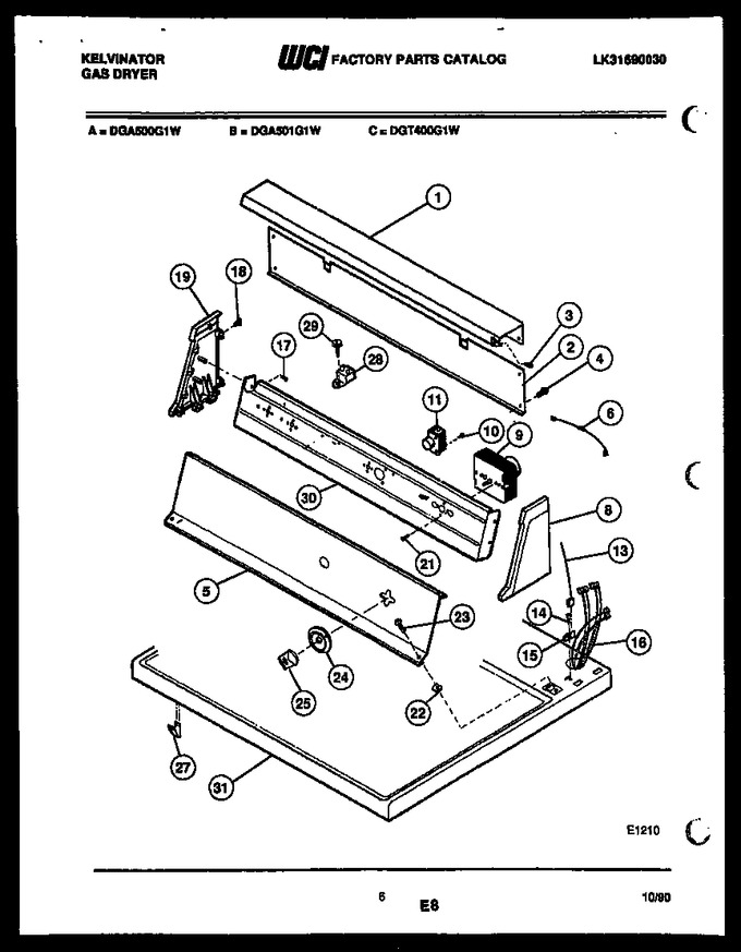 Diagram for DGA500G1W