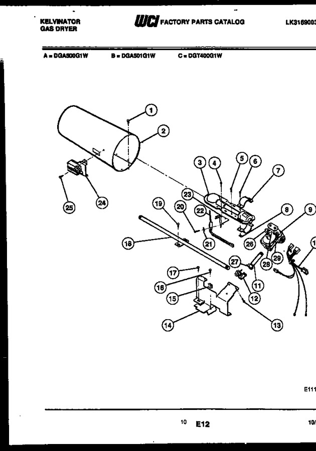 Diagram for DGA500G1W