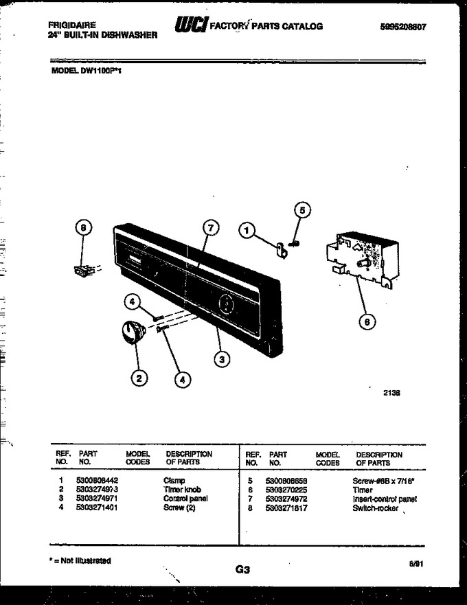 Diagram for DW1100PW1