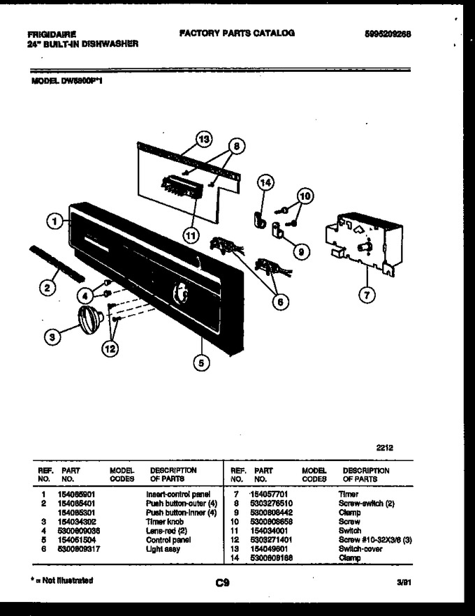 Diagram for DW5800PW1