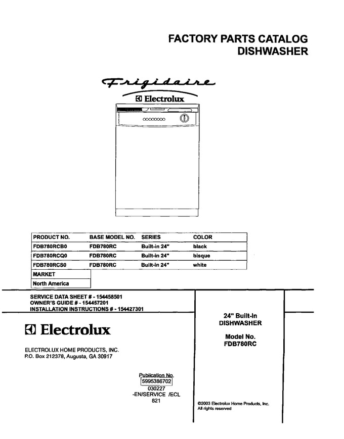 Diagram for FDB780RCB0