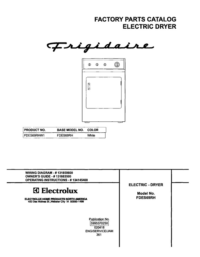 Diagram for FDES69RHW1
