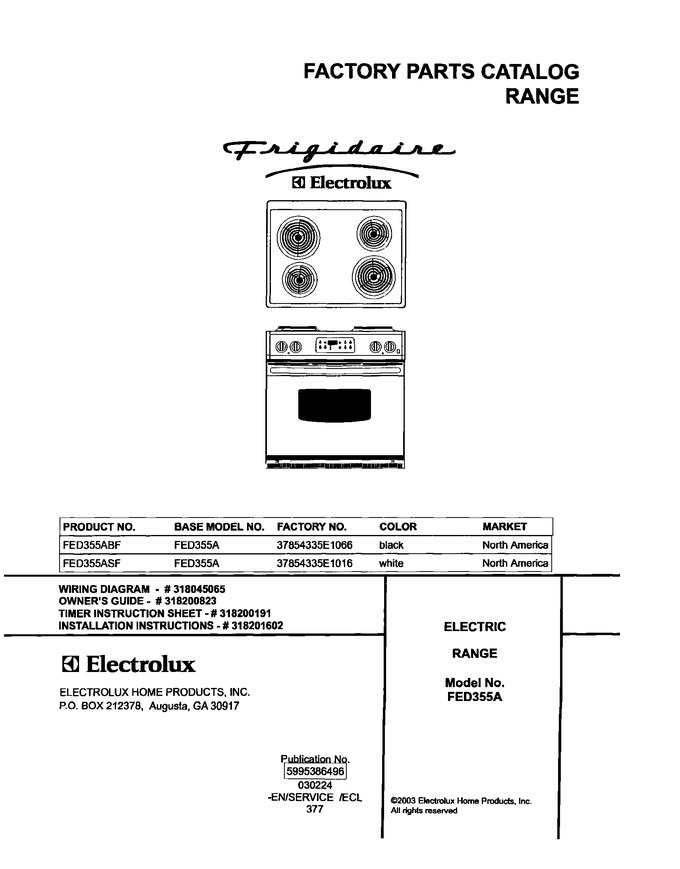 Diagram for FED355ABF