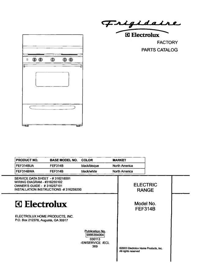 Diagram for FEF314BWA