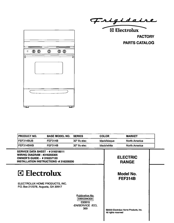 Diagram for FEF314BUB