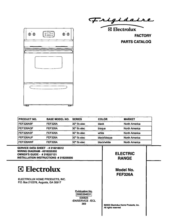 Diagram for FEF326AWF