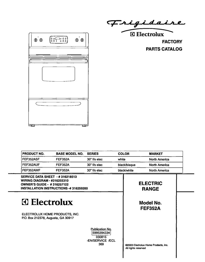 Diagram for FEF352ASF