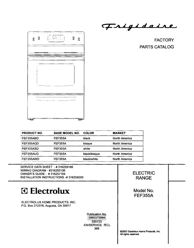 Diagram for FEF355AWD