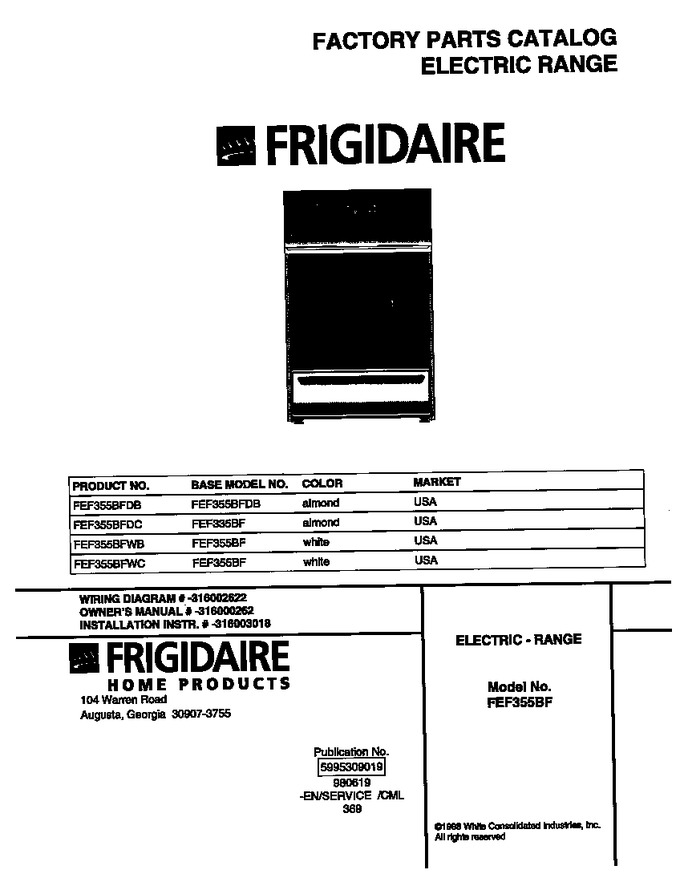 Diagram for FEF355BFWB