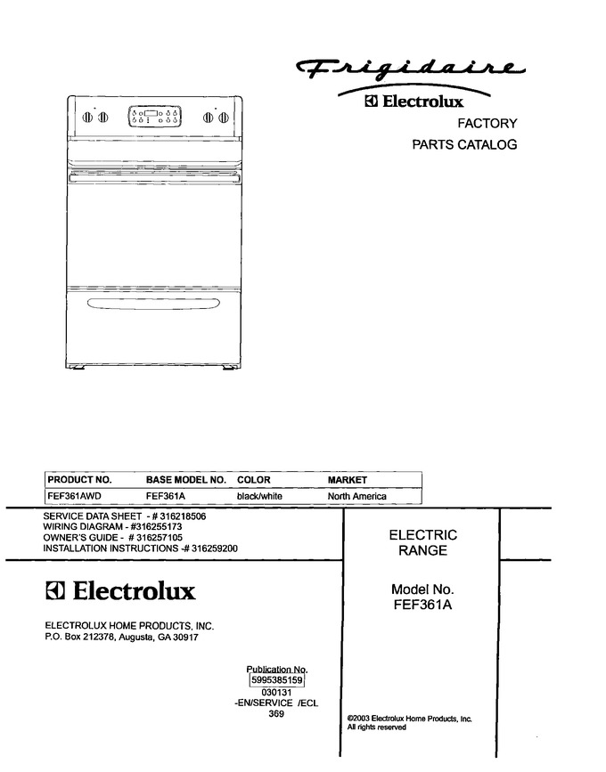 Diagram for FEF361AWD