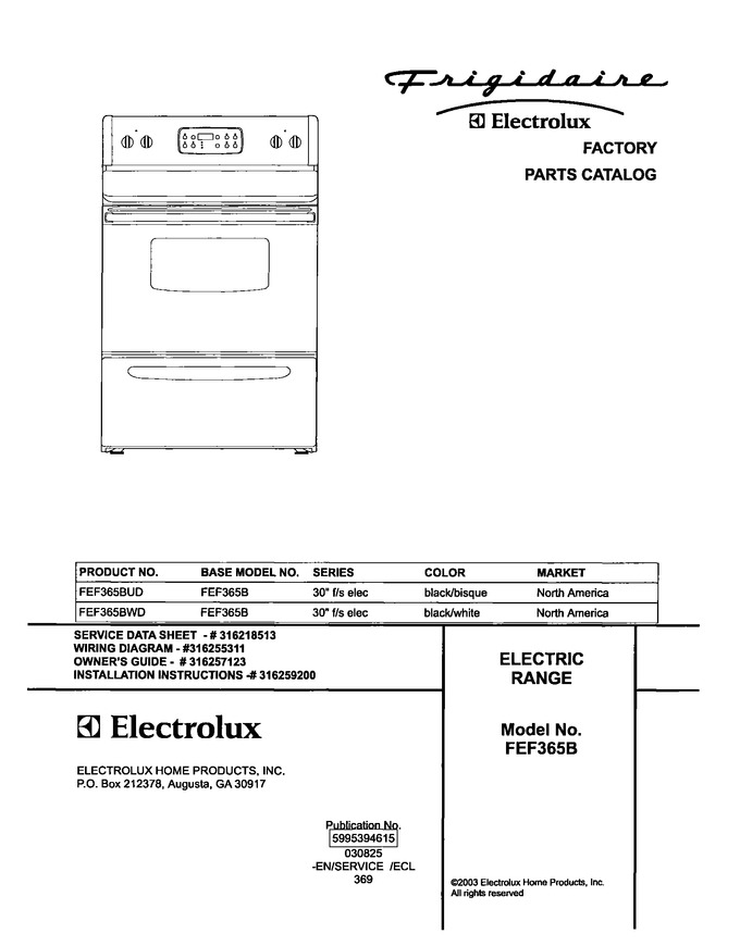 Diagram for FEF365BUD
