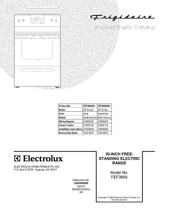 Diagram for FEF366ASH