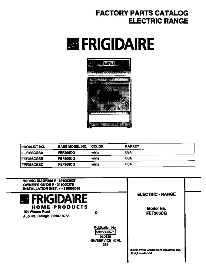 Diagram for FEF366CGSA