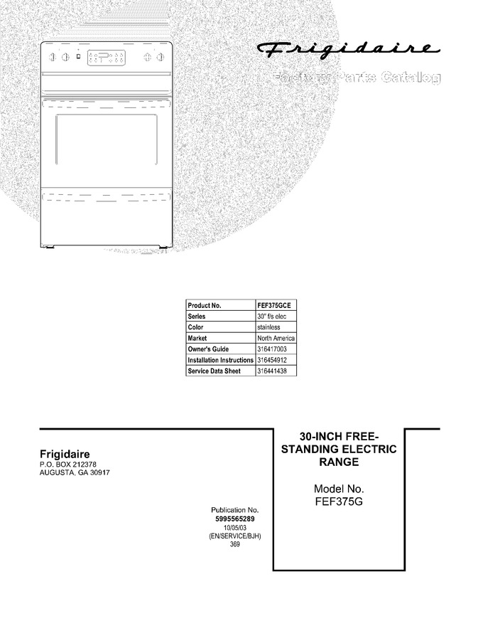 Diagram for FEF375GCE