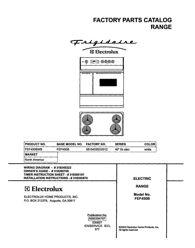 Diagram for FEF450BWB