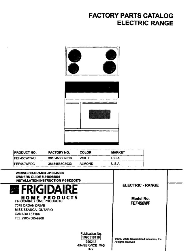 Diagram for FEF450WFDC