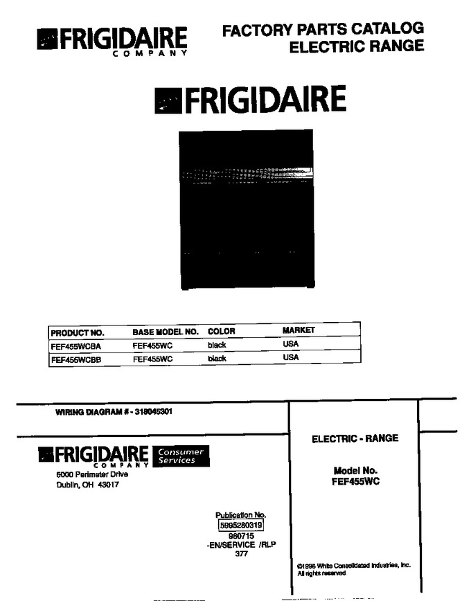 Diagram for FEF455WCBB
