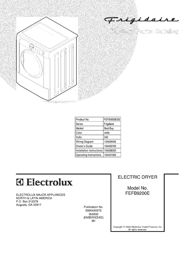 Diagram for FEFB9200ES0