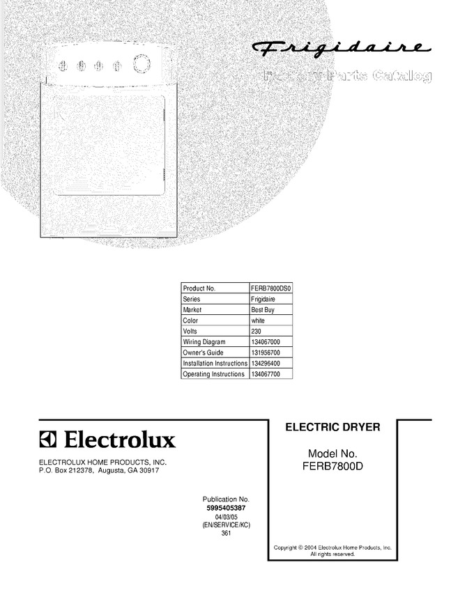 Diagram for FERB7800DS0