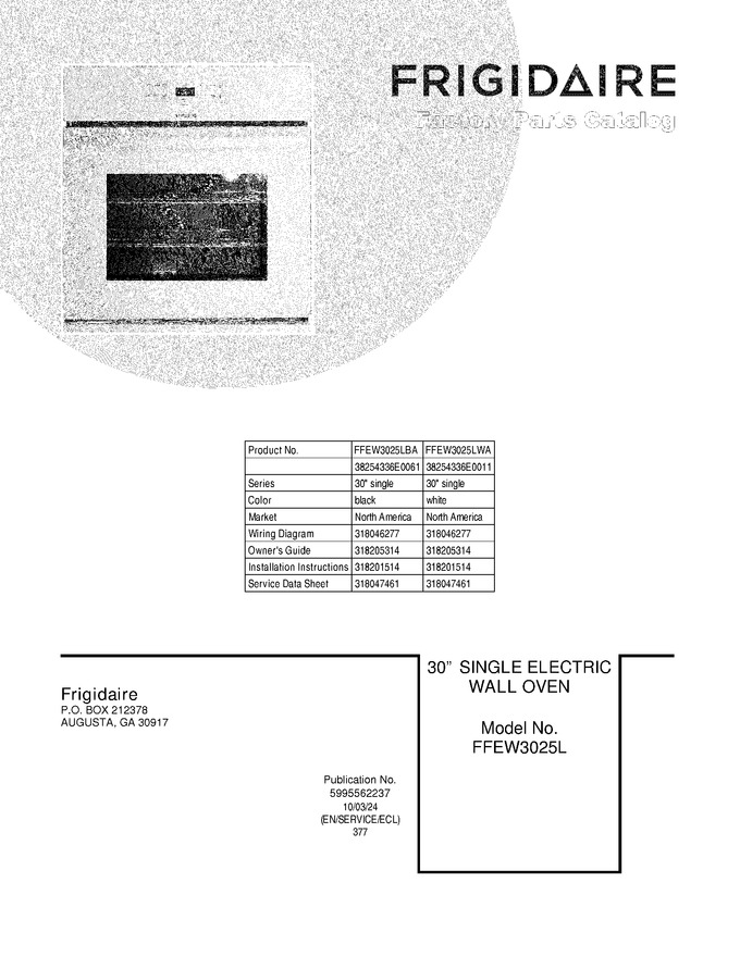 Diagram for FFEW3025LBA