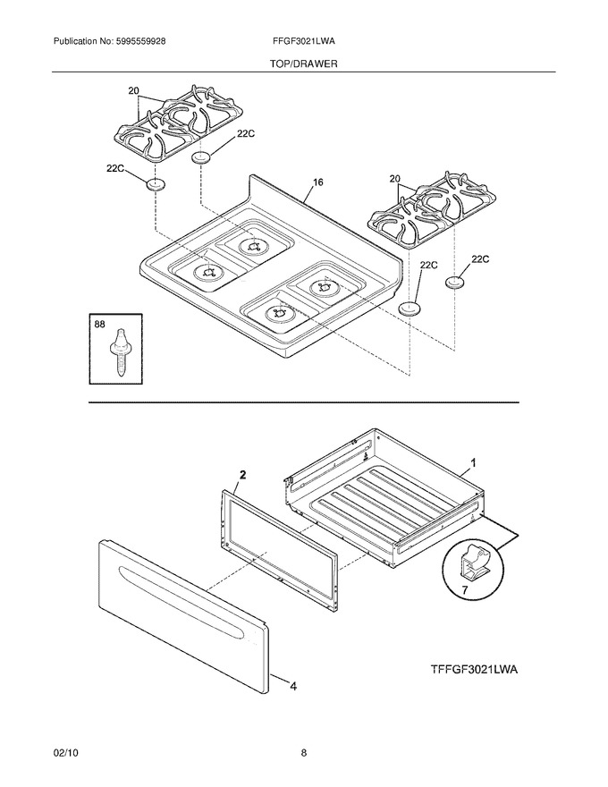 Diagram for FFGF3021LWA