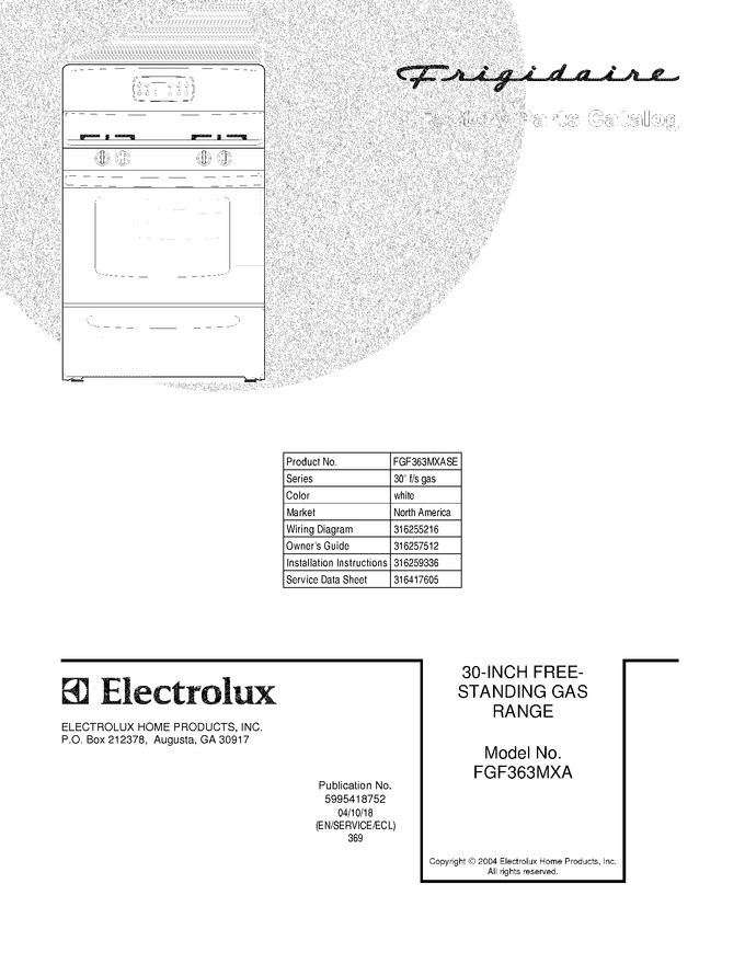 Diagram for FGF363MXASE
