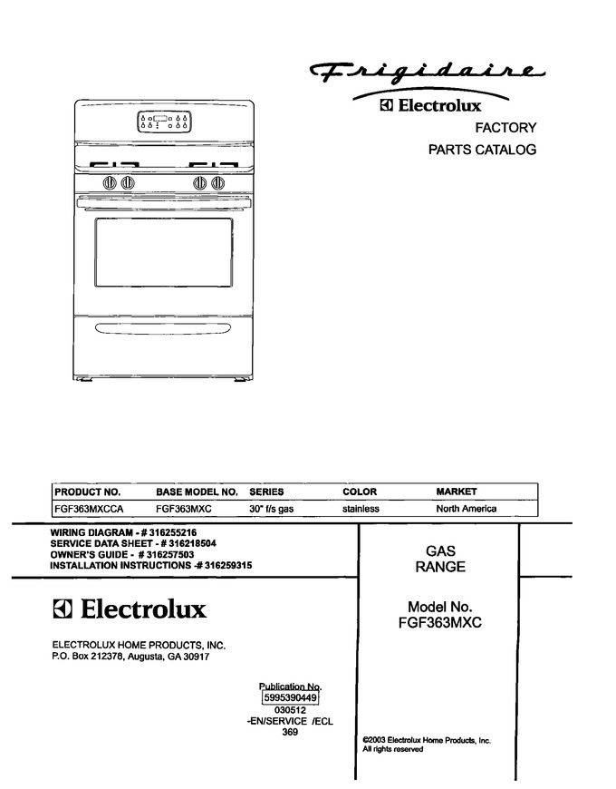 Diagram for FGF363MXCCA