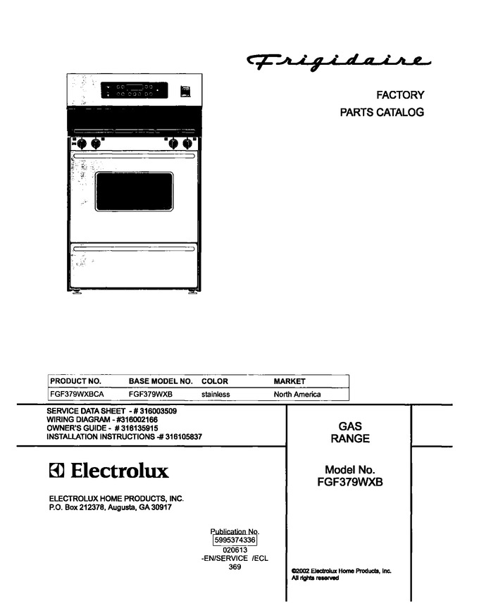 Diagram for FGF379WXBCA