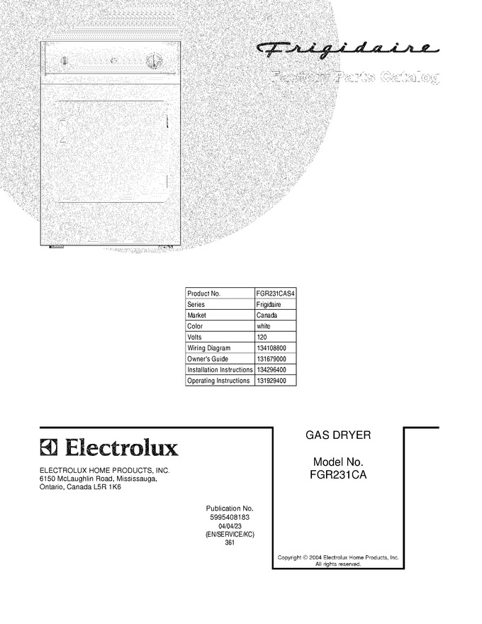 Diagram for FGR231CAS4