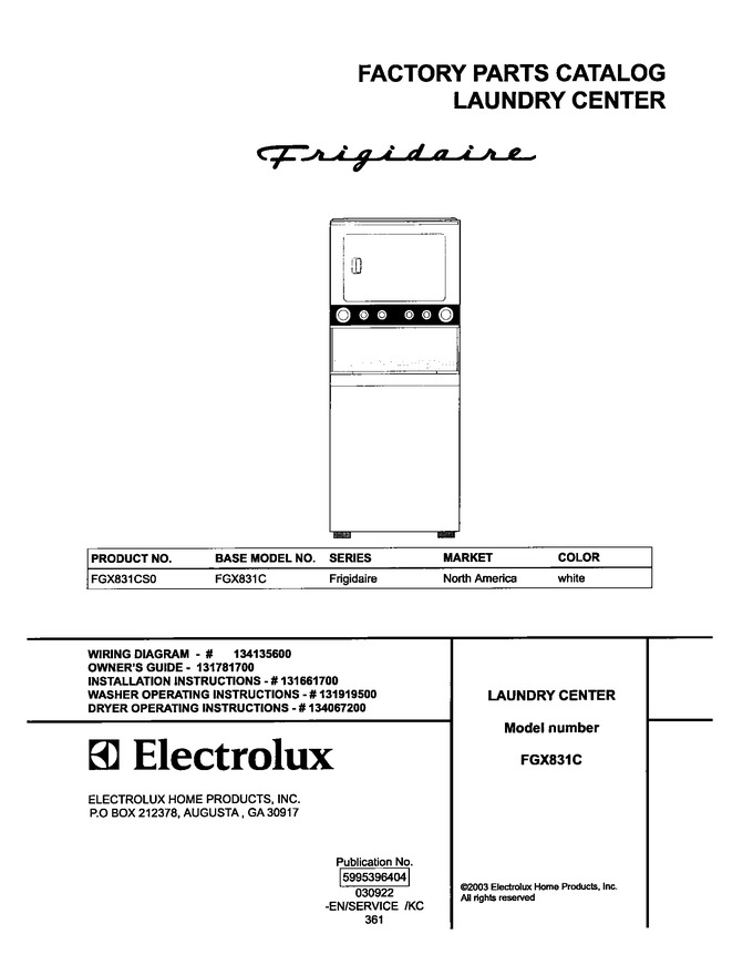 Diagram for FGX831CS0