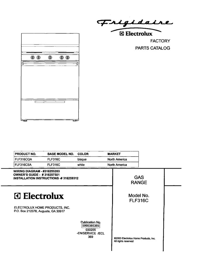 Diagram for FLF316CSA