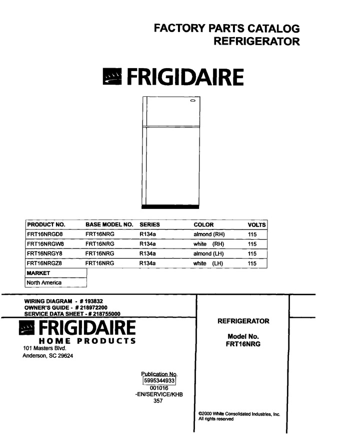 Diagram for FRT16NRGW8
