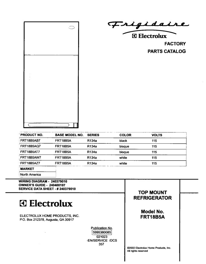 Diagram for FRT18B5AZ7