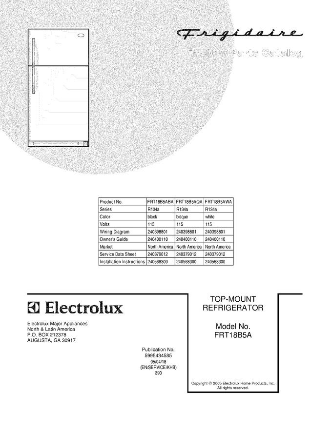 Diagram for FRT18B5ABA