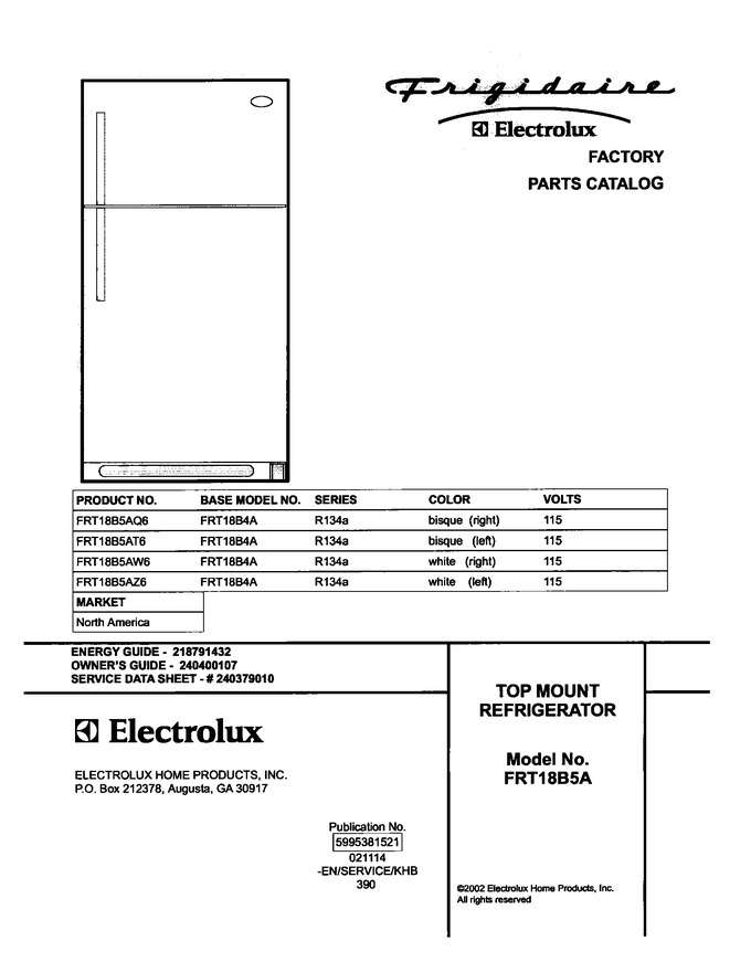 Diagram for FRT18B5AT6