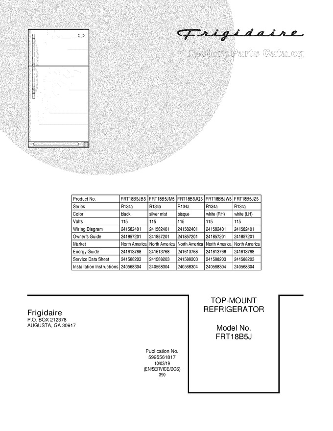 Diagram for FRT18B5JZ5