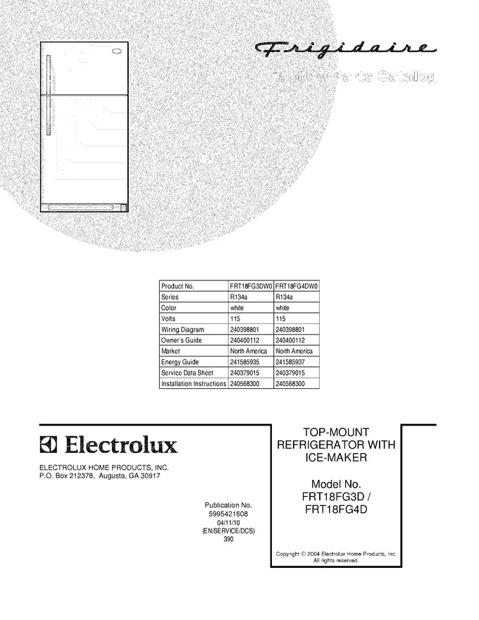 Diagram for FRT18FG3DW0