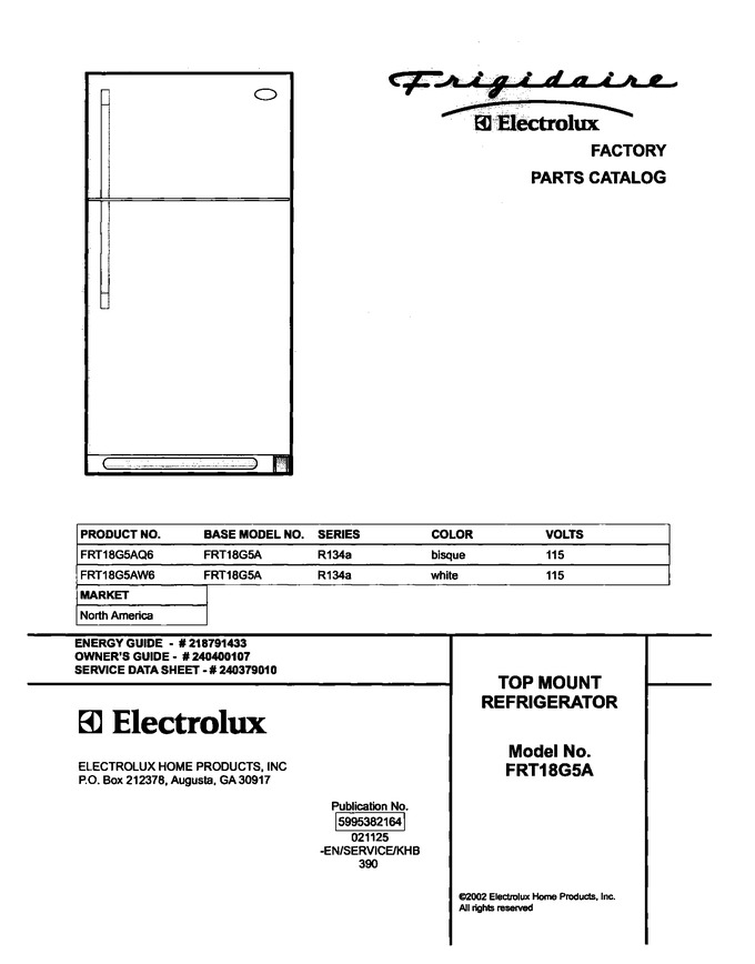 Diagram for FRT18G5AW6